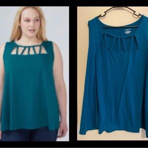 Lane Bryant Turqoise Sleeveless Women's Top